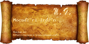 Mocsári Irén névjegykártya