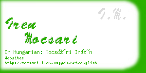 iren mocsari business card